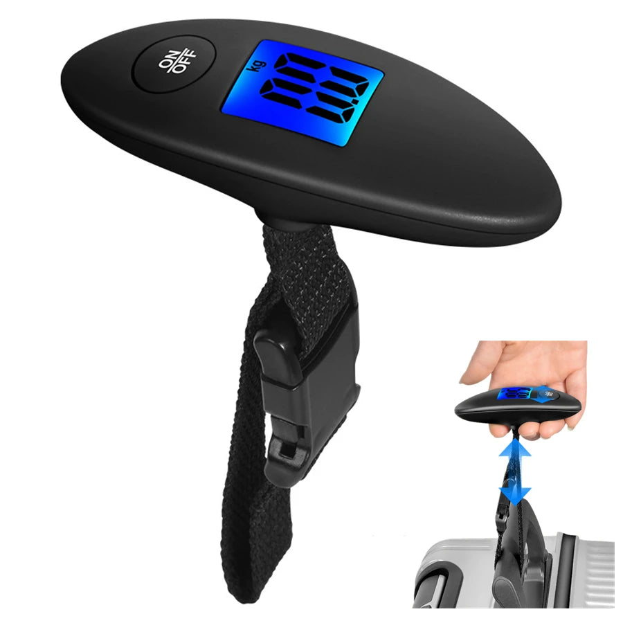 Pèse-bagage numérique portable avec écran rétroéclairé – black