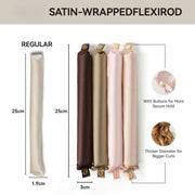 Bigoudis souples sans chaleur en satin – 2Pcs Champagne