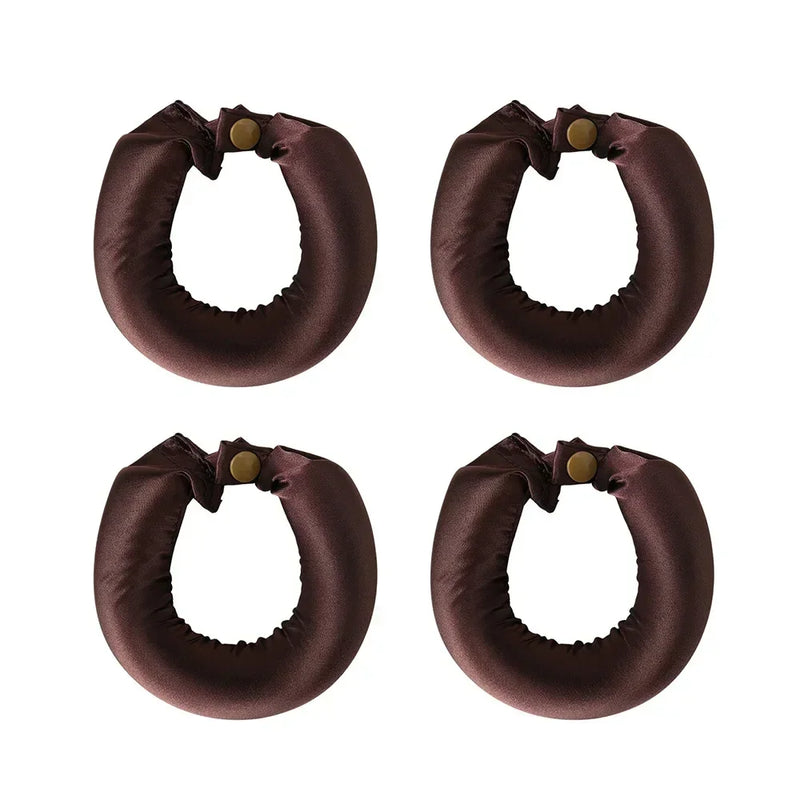 Bigoudis souples sans chaleur en satin – 4Pcs Champagne