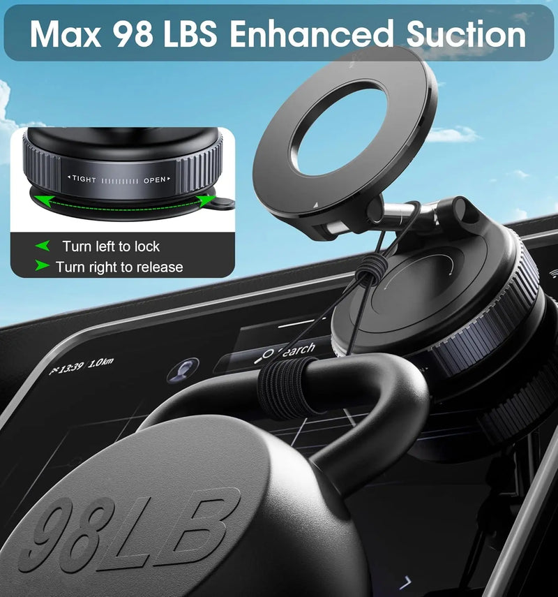 Support téléphone magnétique 360° à fixation sous vide