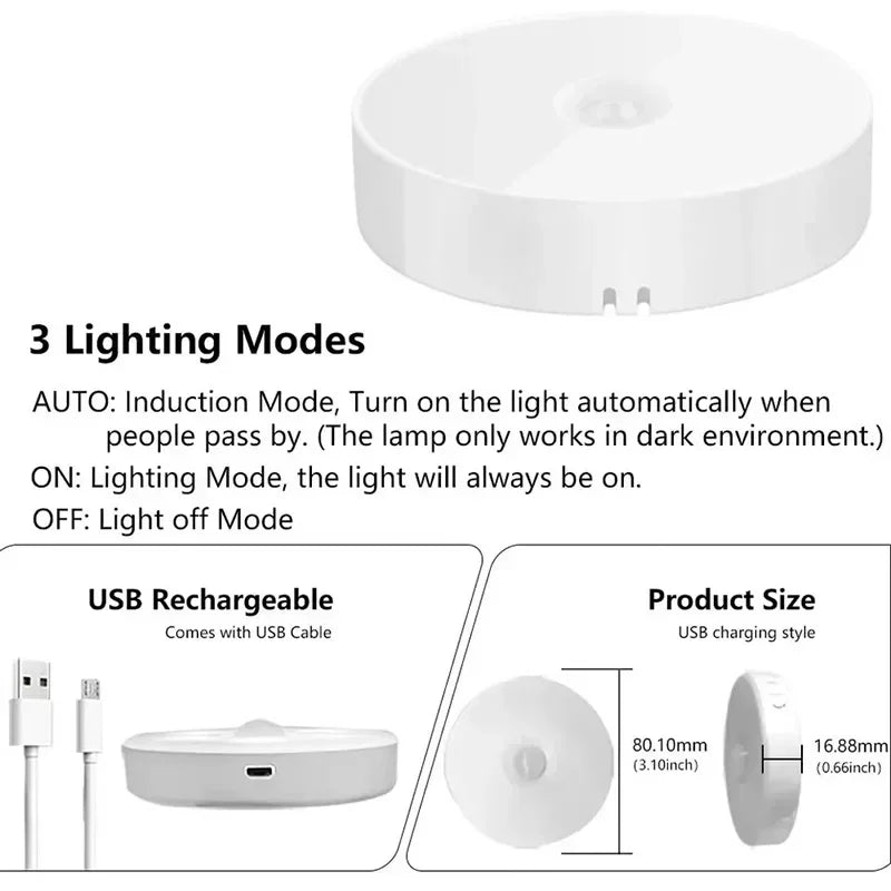Veilleuse LED avec détecteur de mouvement – Rechargeable USB