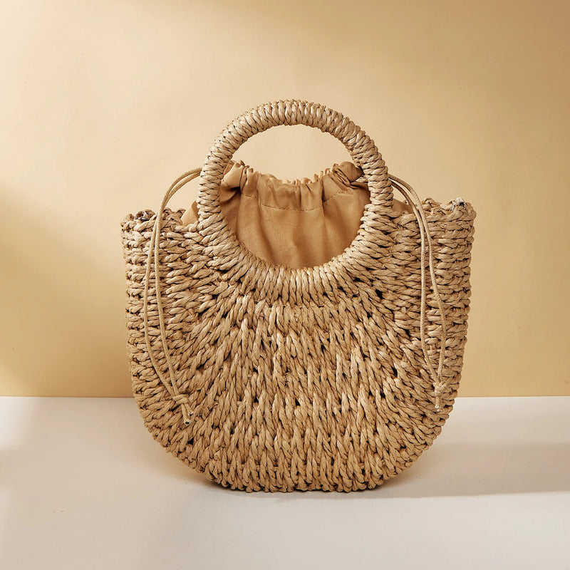 Sac bandoulière bohème en paille tressée