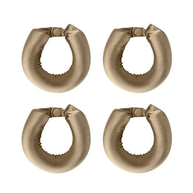 Bigoudis souples sans chaleur en satin – 4Pcs Light pink