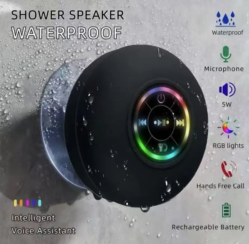 Enceinte Bluetooth étanche avec ventouse pour douche – Blue