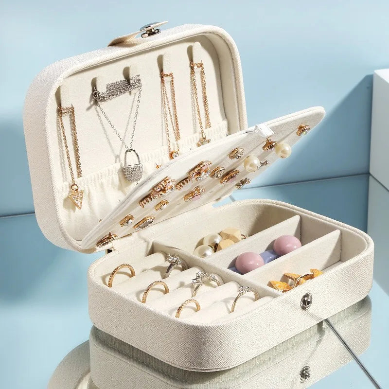Boîte à bijoux de voyage compartimentée – WHITE