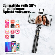 Trépied selfie Bluetooth extensible avec télécommande – Green With Lights